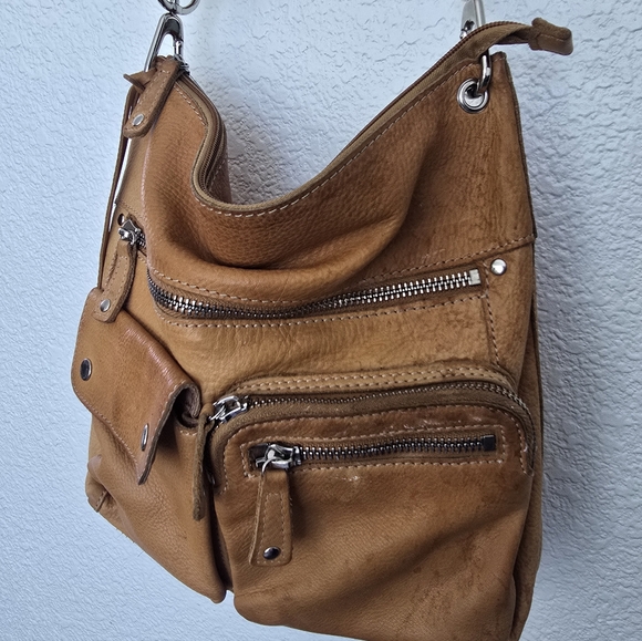 VINTAGE FOSSIL Tan Leather Shoulder Bag - Picture 3 of 10